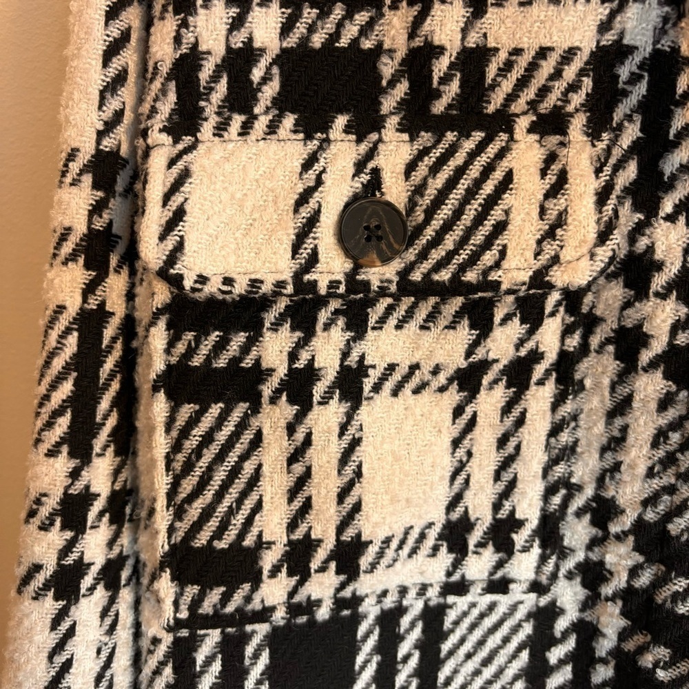 DENVER HAYES Sz L Oversized Shacket Houndstooth Plaid Unlined NEW WITH TAG Shirt - Picture 3 of 9